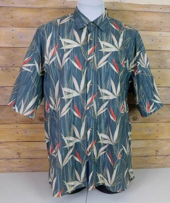 Camisa Hawaiana Bamboo Cay Para Hombres XL Manga Corta Floral Algodón Césped Foto 1 de 4