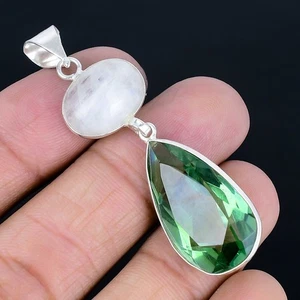 Peridot 925 Silver Plated Handmade Pendant of 2.37" - Picture 1 of 3