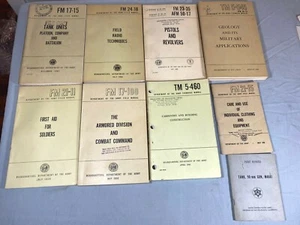 9 MANUALI TECNICI ESERCITO vintage 1952-1965, unità serbatoio, pistole, radio, primo soccorso - Foto 1 di 11