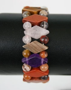 Edelstein Armband Raute verschiedene Edelsteine Jaspis Aventurin Sodalith Onyx - Bild 1 von 19