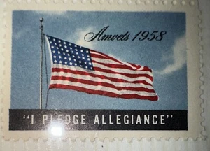 " I Pledge Allegiance" Amvets American Flag Cinderella Stamp Campaign in 1958 - Picture 1 of 1