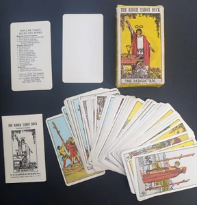 Vtg 1971 Rider Tarot Deck Magician 78 Card Complete Set + BOOKLET Switzerland - Picture 1 of 7