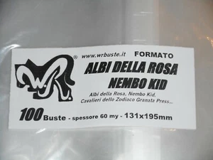 100 BUSTE WR "ALBI DELLA ROSA NEMBO KID" 131x195 mm x Cavalieri dello Zodiaco - Picture 1 of 1