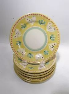 Vtg Vietri Solimene Compagna Yellow Chicken 6 - 7.75” Salad Plates - Picture 1 of 5