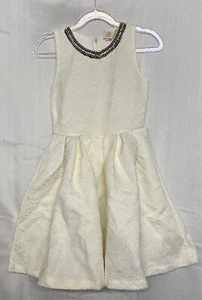 Lemondrop Girl's Ivory Lace Rhinestone Neckline Party Dress 8 or 10 - Picture 1 of 14
