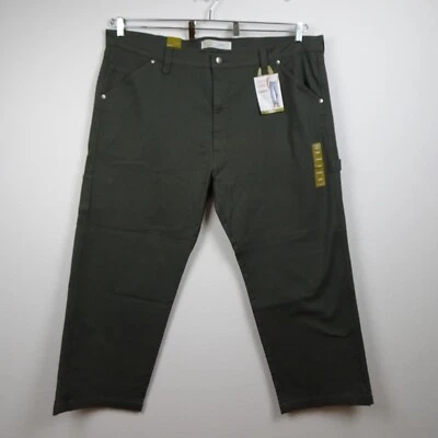 Levi Strauss Signature Carpenter Jeans Men's Size 48x30 Green Gray Denim Stretch - Image 1 of 4