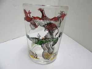 Hazel Atlas Pheasant Duck Hunter Dogs Juice Glass 3-1/8” 4 ounce - Picture 1 of 1