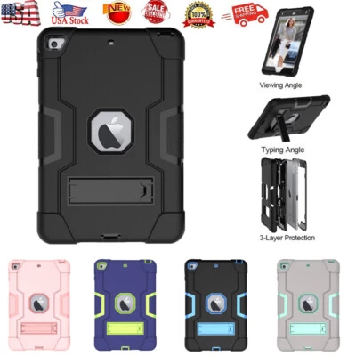 For iPad 2nd 3rd 4th 5th 6th Gen & A16 Case Mini A17 Heavy Duty Stand Case Cover - Image 1 of 4