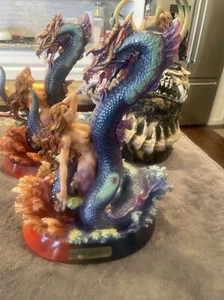 Boris Vallejo & Julie Ball Figurine 11.5“ Tall Mermaid & Sea Dragon - Picture 1 of 11