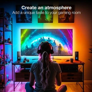 Luz LED para TV 65-75 14.8ft Sincronizacion Color USB Hue RGB Musica Inteligente - Picture 1 of 7