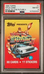 1989 Topps Back to the Future #1 Movie Poster -Title Logo 1st card PSA 8 NM/MT - Picture 1 of 2