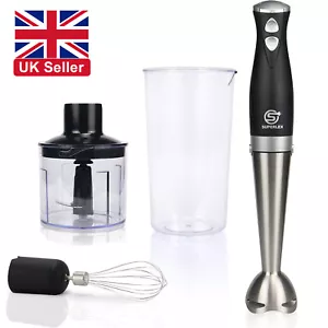 SUPERLEX 4in1 Immersion Hand Held Blender Smoothie Mixer Stainless Whisk Chopper - Picture 1 of 14