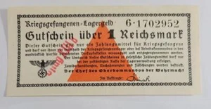 1 Reichsmark 1939-1945(ND) WWII POW Camp Officer Voucher XIIIB, unc - Picture 1 of 2