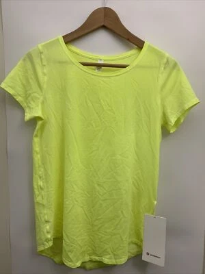 Camiseta Lululemon Love Crew *Desvanecida Nueva con Etiquetas Talla 2 4 6 8 SITY Algodón Pima Amarillo Resaltado Foto 1 de 4