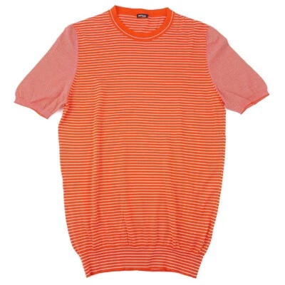 Suéter Kiton Slim-Fit Manga Corta Rojo Rayas Tejido Algodón M (UE 50) NUEVO CON ETIQUETAS Foto 1 de 4