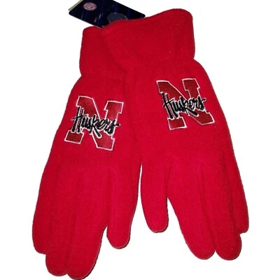 Nebraska State Huskers Women's Logo Fleece Gloves, NCAA, Red, O/S0 - Image 1 of 2