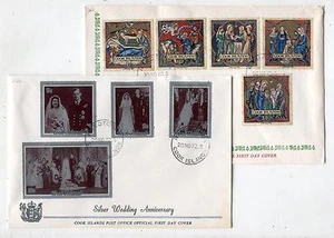 FDC AL05 Cook Islands 1970th Widding Christmas 2 pcs - Picture 1 of 1