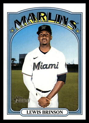 2021 Topps Heritage #708 Lewis Brinson Miami Marlins - Image 1 of 2