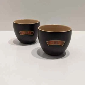 Baileys Irish Cream "Yours" and "Mine" Black Ceramic Liquor Mug Set Dessert Bowl - Picture 1 of 8