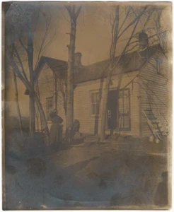 East Clarion Early Wood Frame House in Trees Original 1900s Architecture Photo - Picture 1 of 1