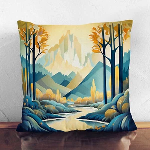 Plump Cushion Landscape Art Deco No.4 Soft Scatter Throw Pillow Cover Filled - Picture 1 of 3