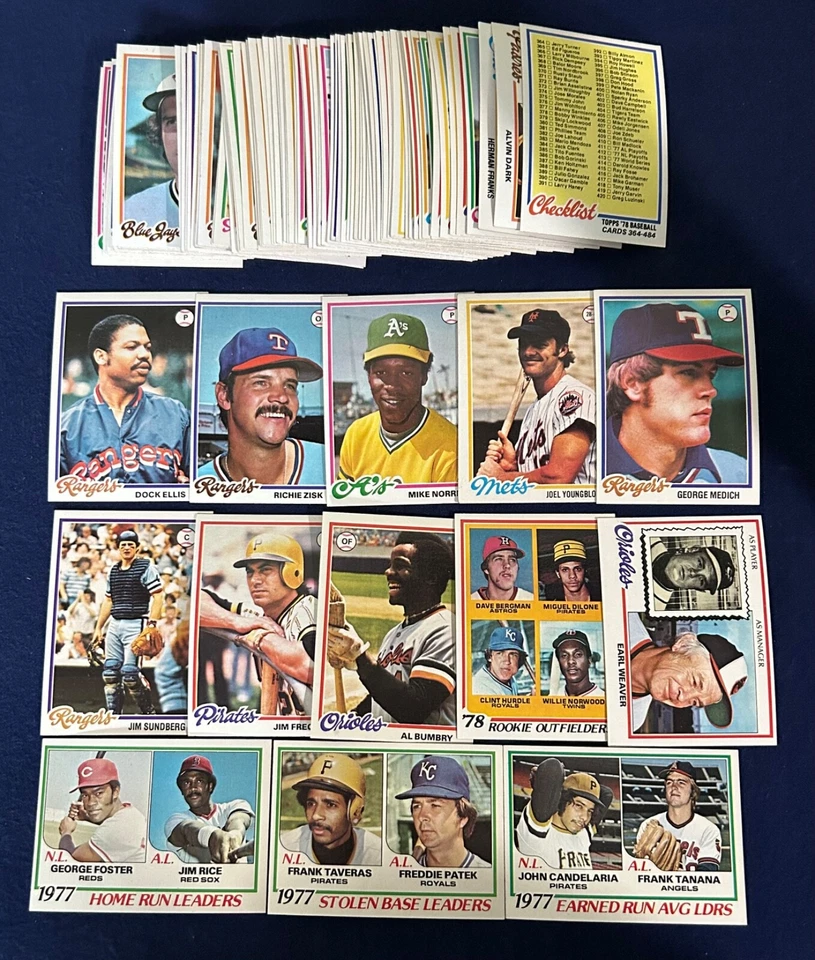 Lote de 100 tarjetas de béisbol Topps 1978 tarjetas diferentes afiladas de cajas expendedoras Foto 1 de 1