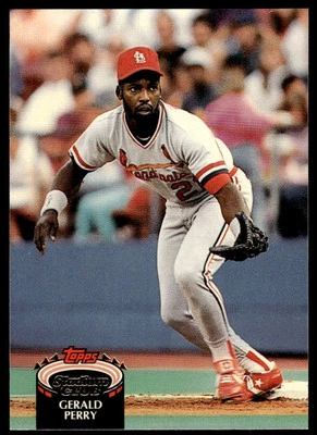 1992 Stadium Club #338 Gerald Perry St. Louis Cardinals Baseball - Image 1 of 2