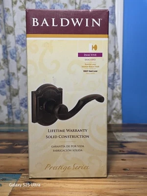 Prestige Madrina Venetian Bronze Right-Handed Dummy Door Lever Baldwin Prestige - Image 1 of 4