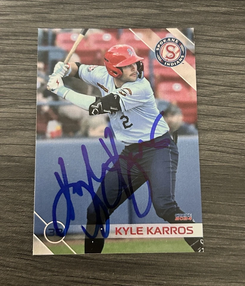 Kyle Karros Autographed 2024 Choice Spokane Indians Team Set Card Signed - Image 1 of 1