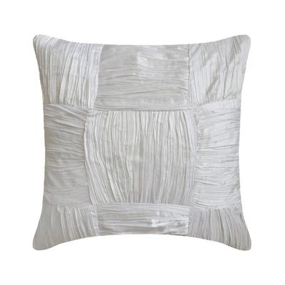 Decorative Pillow Case White 16"x16", Home Decor Silk Fabric - Pure Dreams - Image 1 of 4