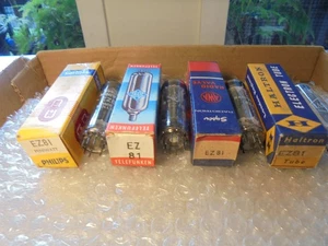 EZ81 6CA4 NOS TUBE ROLLING PACKAGE OF FOUR NEW OLD STOCK VINTAGE VALVES TUBES - Picture 1 of 10
