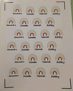 24 personalisierte Namensetiketten Aufkleber Kinder Mädchen Jugendliche Geschenke - Bild 1 von 6
