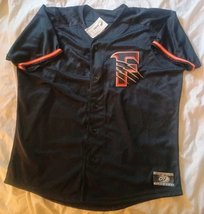 NWT Fresno Grizzlies Minor League Baseball Jersey OT Sports Black Orange Mens XL - Picture 1 of 8