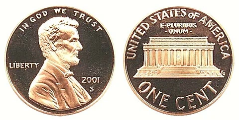 2001 P D S GEM PROOF & BU LINCOLN CENT PD in mint cellos FLAT RATE SHIPPING Cover