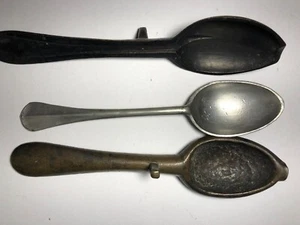 Early 18th Century Bronze Spoon Mold & Pewter Spoon - Picture 1 of 11