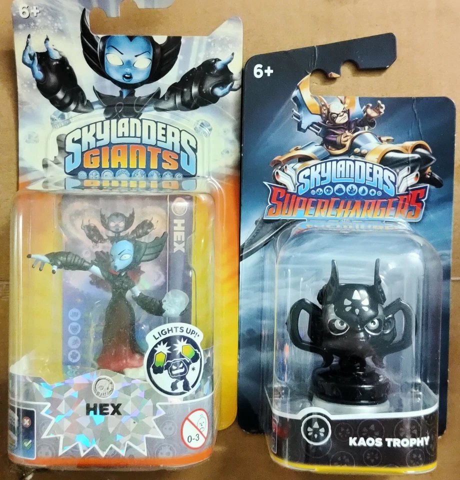 Sony/Microsoft/Nintendo Kaos Trophy+Hex Skylanders personaggi nuovi no gioco - Immagine 1 di 1