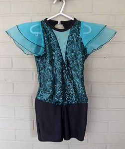 A Wish Came True Girls Dance Costume Jazz Outfit Sequins MEDIUM 835 Bad Habits - Picture 1 of 4