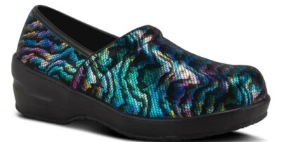 Zuecos de enfermería Spring Step para mujer talla 6 zapatos negros metálicos con estampado de tigre  Foto 1 de 4