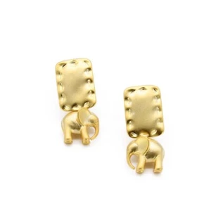 ADIBA Handmade 14k Gold Plated Elephant Earring - Picture 1 of 5