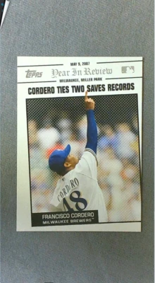 2008 Topps Year in Review #39 Francisco Cordero Brewers - Image 1 of 2