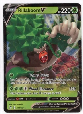 Rillaboom V 017/192 Swsh02: Rebel Clash Holo - Image 1 of 2