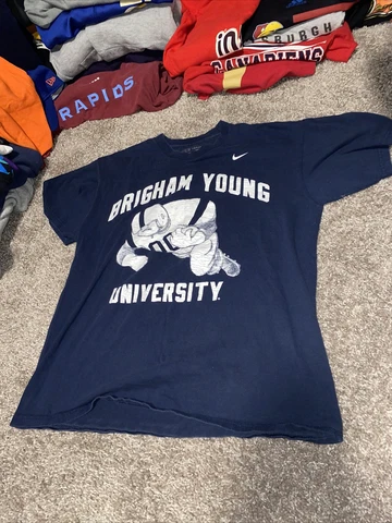 Nike BYU Brigham Young Nike Team Shirt football mens small S retro Cover
