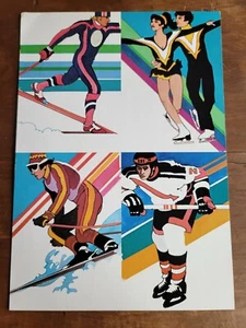 Postal Service 1984 Winter Olympics Uncut Postcard Sheet Cachet Maximum - Picture 1 of 2