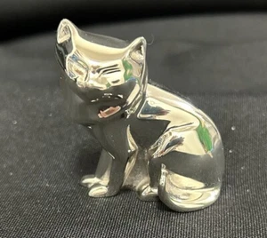 Christofle RARE Art Deco Silver Plate Sitting Cat  Figurine NEW Box - Picture 1 of 19