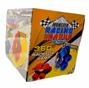 4WD Friction Power Monster Race Cars Trucks Track Toy Set for Kids w/ 360 Flip - Picture 1 of 7