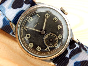 Vintage MOERIS BRUCHICHER DH WWII Germany Military Armbanduhr cal. 10 1/2 - Bild 1 von 20