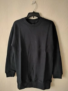 NWT H&M Longline Sweatshirt Sweater Dark Blue Navy Teal - Picture 1 of 3