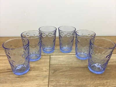 Set of 6 Vintage Pasabahce Cirque Bubble Circle Ring 4 inch Juice Glasses *EUC* - Image 1 of 4