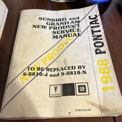 Pontiac Sunbird Shop 1988 original manual de servicio genuino GM Grandam Etc Foto 1 de 4