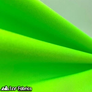 Neon Green Shiny 4 Way Stretch Nylon Spandex Fabric _ 1 Yard - Picture 1 of 3